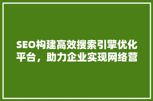 SEO构建高效搜索引擎优化平台，助力企业实现网络营销新突破