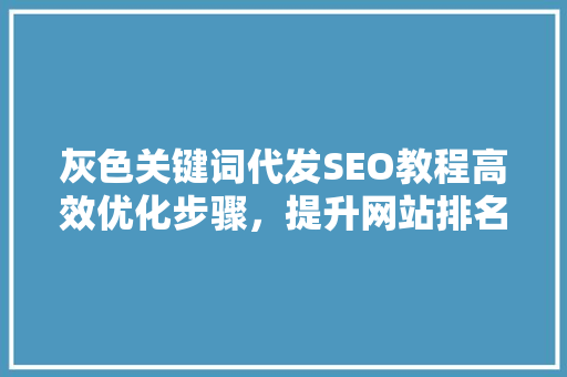 灰色关键词代发SEO教程高效优化步骤，提升网站排名