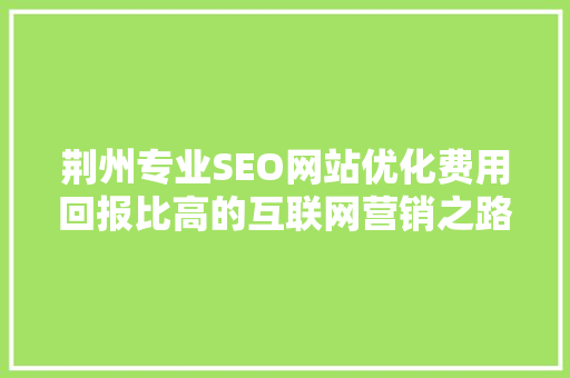 荆州专业SEO网站优化费用回报比高的互联网营销之路