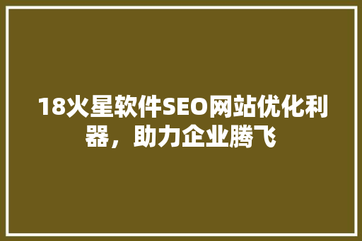 18火星软件SEO网站优化利器，助力企业腾飞