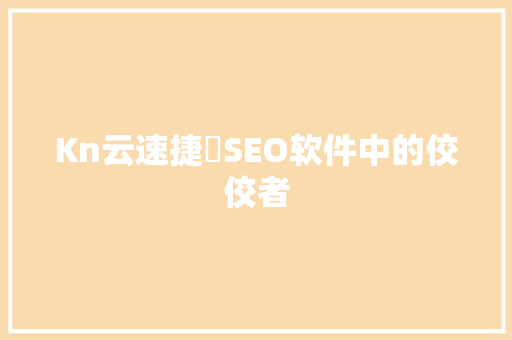 Kn云速捷亅SEO软件中的佼佼者