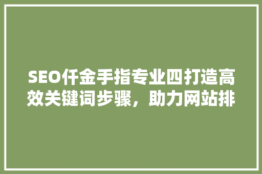 SEO仟金手指专业四打造高效关键词步骤，助力网站排名飞跃
