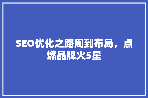 SEO优化之路周到布局，点燃品牌火5星