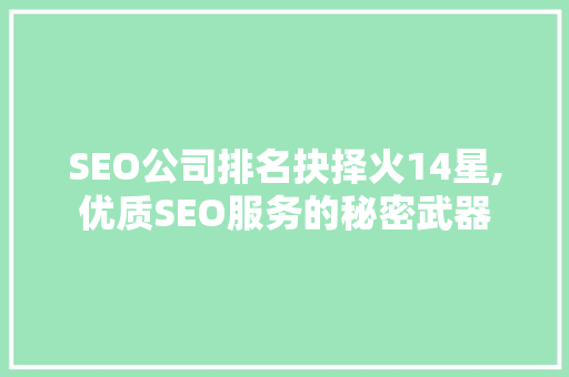 SEO公司排名抉择火14星,优质SEO服务的秘密武器