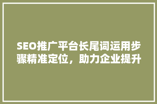 SEO推广平台长尾词运用步骤精准定位，助力企业提升网站流量