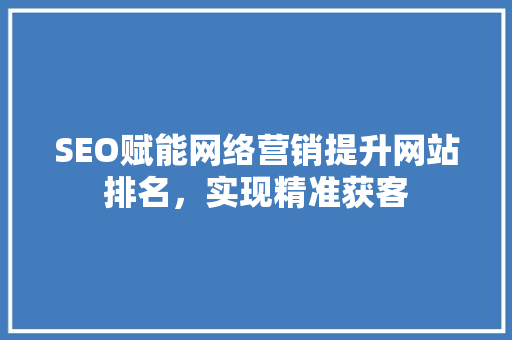 SEO赋能网络营销提升网站排名，实现精准获客