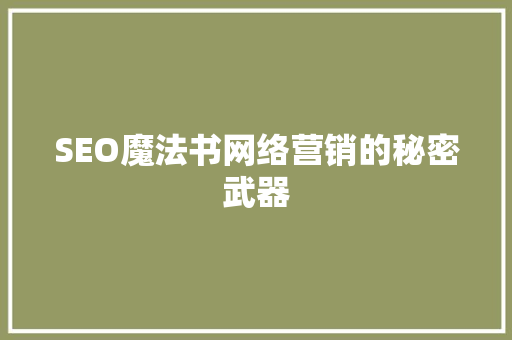 SEO魔法书网络营销的秘密武器
