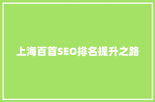上海百首SEO排名提升之路