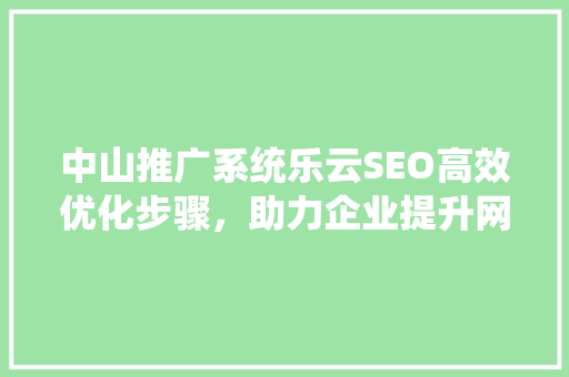中山推广系统乐云SEO高效优化步骤，助力企业提升网络竞争力