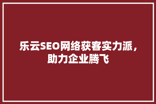 乐云SEO网络获客实力派，助力企业腾飞