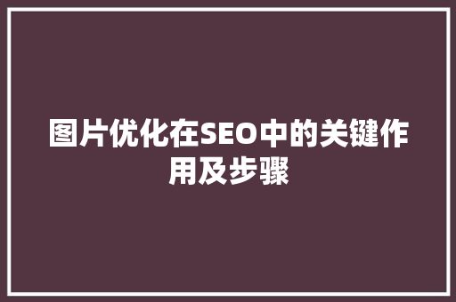 图片优化在SEO中的关键作用及步骤