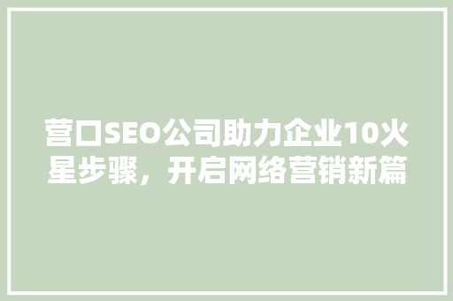 营口SEO公司助力企业10火星步骤，开启网络营销新篇章