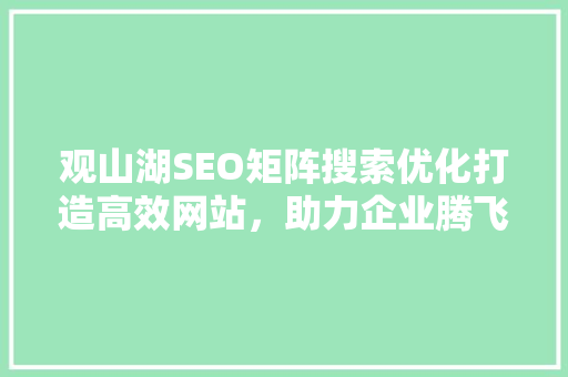 观山湖SEO矩阵搜索优化打造高效网站，助力企业腾飞