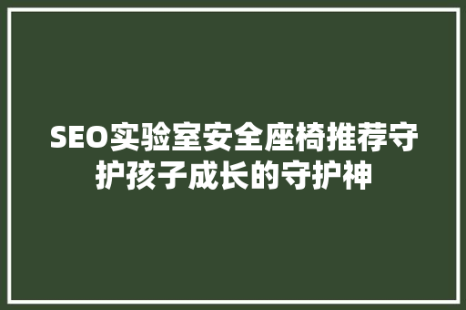 SEO实验室安全座椅推荐守护孩子成长的守护神
