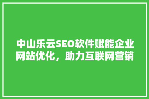 中山乐云SEO软件赋能企业网站优化，助力互联网营销新篇章