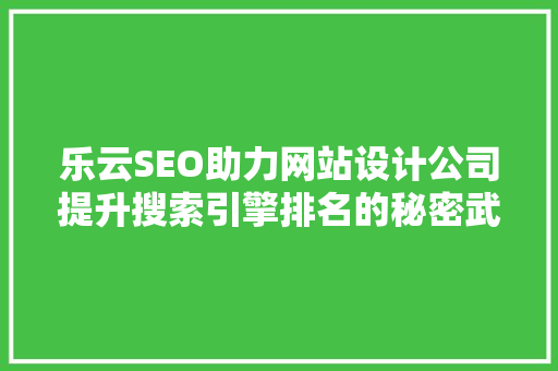 乐云SEO助力网站设计公司提升搜索引擎排名的秘密武器