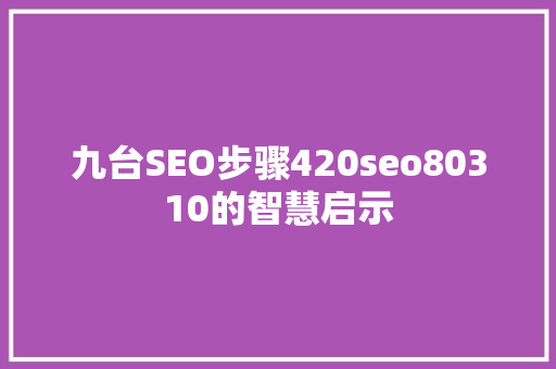 九台SEO步骤420seo80310的智慧启示