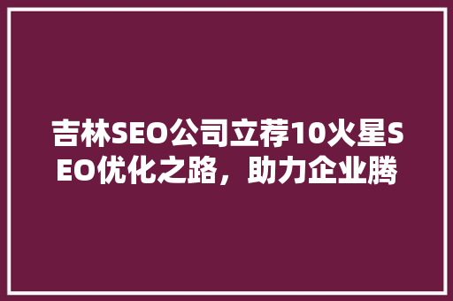 吉林SEO公司立荐10火星SEO优化之路，助力企业腾飞