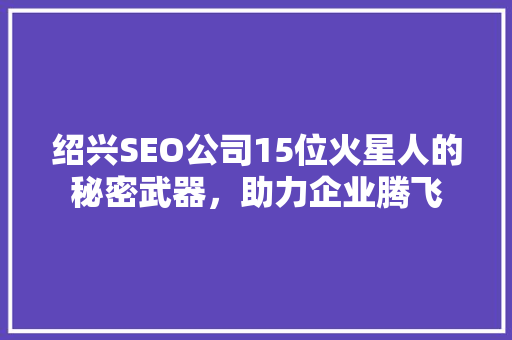 绍兴SEO公司15位火星人的秘密武器，助力企业腾飞