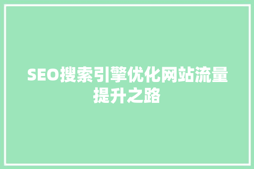 SEO搜索引擎优化网站流量提升之路