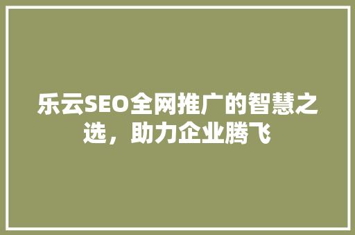 乐云SEO全网推广的智慧之选，助力企业腾飞