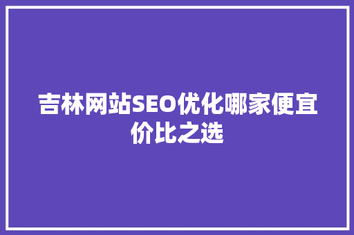 吉林网站SEO优化哪家便宜价比之选