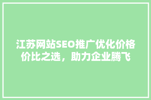 江苏网站SEO推广优化价格价比之选，助力企业腾飞