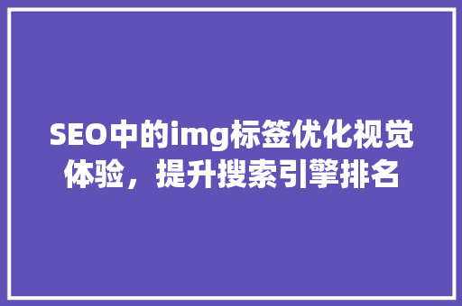SEO中的img标签优化视觉体验，提升搜索引擎排名  第1张