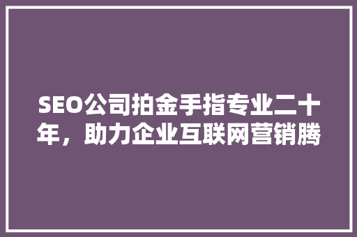 SEO公司拍金手指专业二十年，助力企业互联网营销腾飞