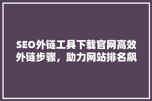 SEO外链工具下载官网高效外链步骤，助力网站排名飙升