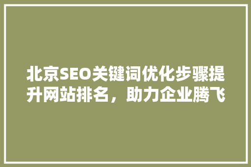 北京SEO关键词优化步骤提升网站排名，助力企业腾飞