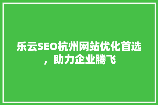 乐云SEO杭州网站优化首选，助力企业腾飞