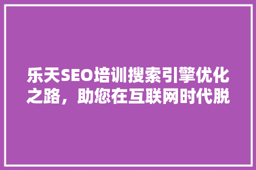 乐天SEO培训搜索引擎优化之路，助您在互联网时代脱颖而出