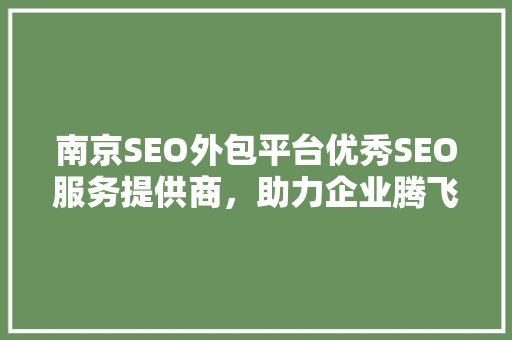 南京SEO外包平台优秀SEO服务提供商，助力企业腾飞