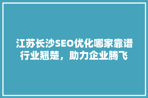 江苏长沙SEO优化哪家靠谱行业翘楚，助力企业腾飞