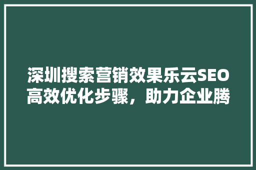 深圳搜索营销效果乐云SEO高效优化步骤，助力企业腾飞  第1张