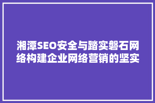 湘潭SEO安全与踏实磐石网络构建企业网络营销的坚实基石