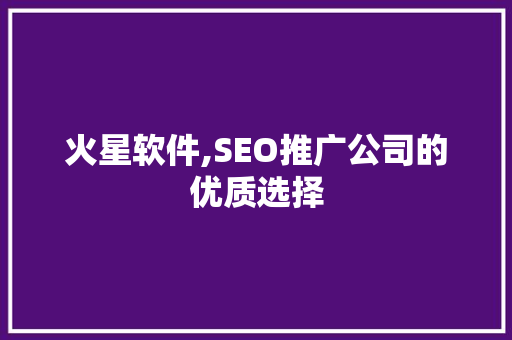 火星软件,SEO推广公司的优质选择