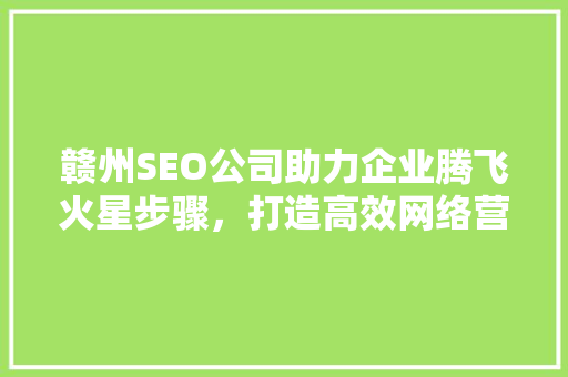 赣州SEO公司助力企业腾飞火星步骤，打造高效网络营销