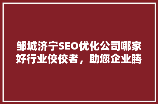 邹城济宁SEO优化公司哪家好行业佼佼者，助您企业腾飞