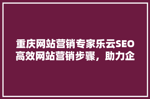 重庆网站营销专家乐云SEO高效网站营销步骤，助力企业腾飞