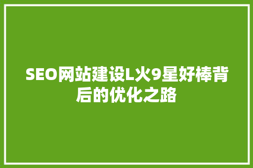 SEO网站建设L火9星好棒背后的优化之路