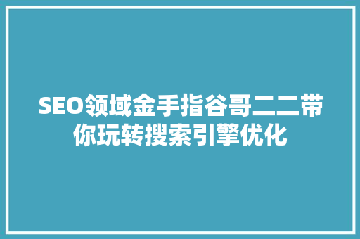 SEO领域金手指谷哥二二带你玩转搜索引擎优化