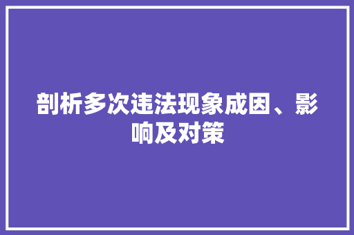 剖析多次违法现象成因、影响及对策