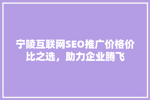 宁陵互联网SEO推广价格价比之选，助力企业腾飞