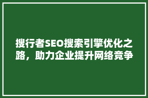 搜行者SEO搜索引擎优化之路，助力企业提升网络竞争力