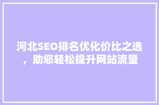 河北SEO排名优化价比之选，助您轻松提升网站流量