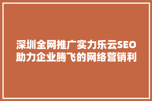 深圳全网推广实力乐云SEO助力企业腾飞的网络营销利器