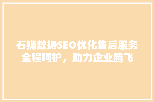 石狮数据SEO优化售后服务全程呵护，助力企业腾飞