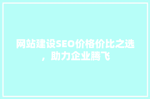 网站建设SEO价格价比之选，助力企业腾飞